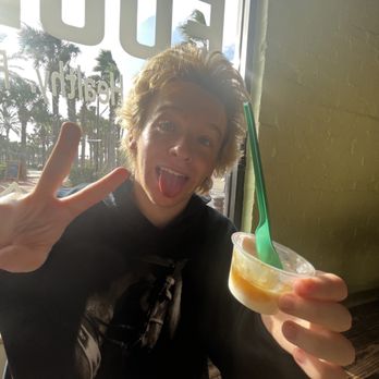 Homespun Kitchen - mason eating Original Tart Frozen Yogurt - Breakfast & Brunch Near Me - Atlantic Beach, Florida
