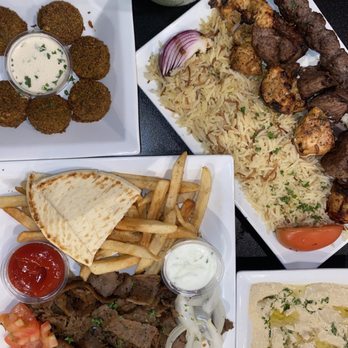Hummus Cafe - gyro plate royal platter falafel basket plain hummus mint lemonade - Mediterranean Near Me - Oklahoma City, Oklahoma