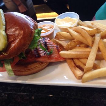 John B Neighbourhood Pub - Salmon burger - Pubs Near Me - Coquitlam, British Columbia
