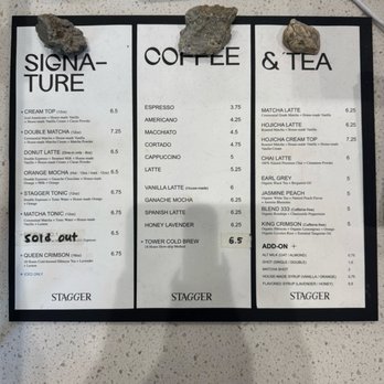 Stagger Coffee - menu - Coffee & Tea Near Me - Los Angeles, California Stagger Coffee - menu - Coffee & Tea Near Me - Los Angeles, California