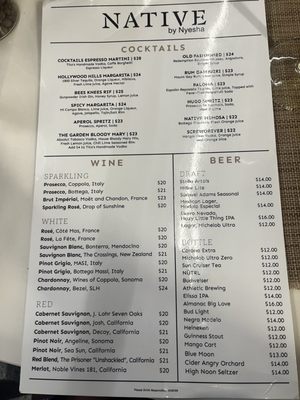 Menu photo 1 Native Los Angeles, CA
