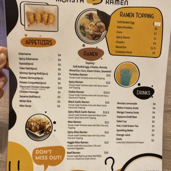 Monsta Ramen - Menu - Japanese Curry Near Me - San Diego, California Monsta Ramen - Menu - Japanese Curry Near Me - San Diego, California