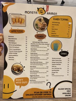 Menu photo 7 Monsta Ramen San Diego, CA Menu photo 7 Monsta Ramen San Diego, CA