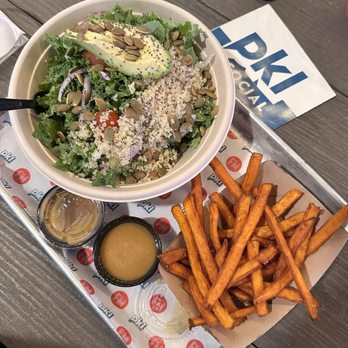 PKL Social - Super food grain bowl and sweet potato fries - Pickleball Near Me - Houston, Texas PKL Social - Super food grain bowl and sweet potato fries - Pickleball Near Me - Houston, Texas