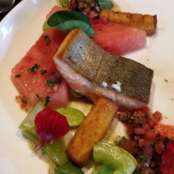 Grove - Can't remember what kind of fish but it was with watermelon - New American Near Me - Grand Rapids, Michigan Grove - Can't remember what kind of fish but it was with watermelon - New American Near Me - Grand Rapids, Michigan