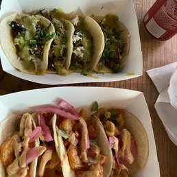 Drunken shrimp and carne asada tacos Drunken shrimp and carne asada tacos