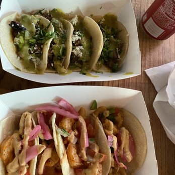 Guy Fieri's Taco Joint - Drunken shrimp and carne asada tacos - Tex-Mex Near Me - Arlington, Texas Guy Fieri's Taco Joint - Drunken shrimp and carne asada tacos - Tex-Mex Near Me - Arlington, Texas