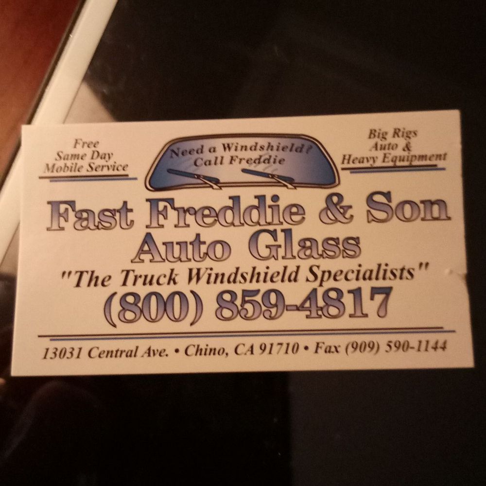 Fast Freddie & Son Auto Glass - Business card - Auto Glass Services Near Me - Chino, California