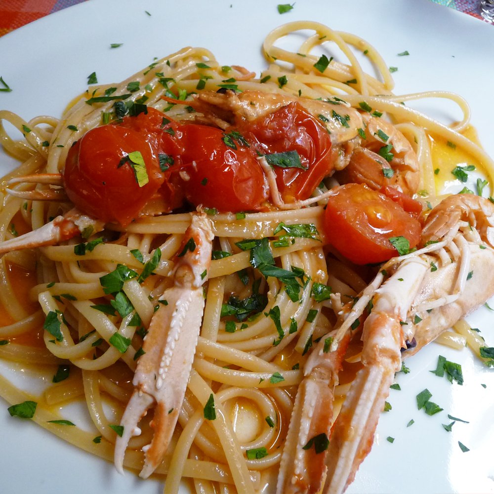 Hosteria Toledo - Linguini with scampi and langostino - Italian Near Me - Naples, NA Hosteria Toledo - Linguini with scampi and langostino - Italian Near Me - Naples, NA