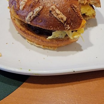 Panera Bread - Mmmm...sausage egg n cheese on Asiago bagel - Sandwiches Near Me - Louisville, Kentucky