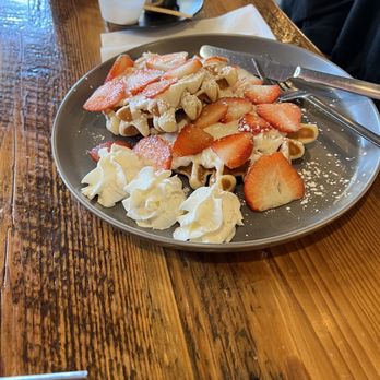 SweetDude Coffee & Café - Sweet cream strawberry waffles. - Coffee & Tea Near Me - Clive, Iowa SweetDude Coffee & Café - Sweet cream strawberry waffles. - Coffee & Tea Near Me - Clive, Iowa