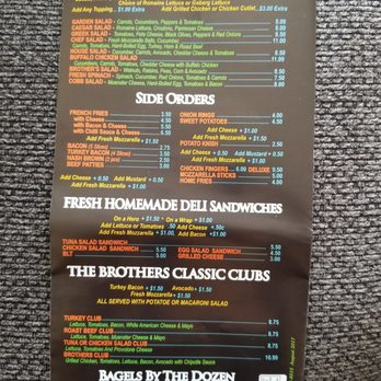 The Brothers Bagels - Salads, sides, homemade deli sandwiches, clubs and bagel prices by the dozen - Delis Near Me - Brooklyn, New York The Brothers Bagels - Salads, sides, homemade deli sandwiches, clubs and bagel prices by the dozen - Delis Near Me - Brooklyn, New York