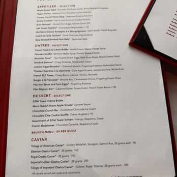 Eiffel Tower - Menu - French Near Me - Las Vegas, Nevada