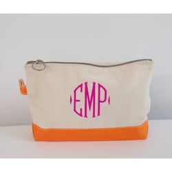 The Monogrammed Home - Monogrammed Canvas Zip Case