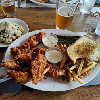 Chart Room Restaurant - Fried fish, rice pilaf, and grilled asparagus - Seafood Near Me - Crescent City, California