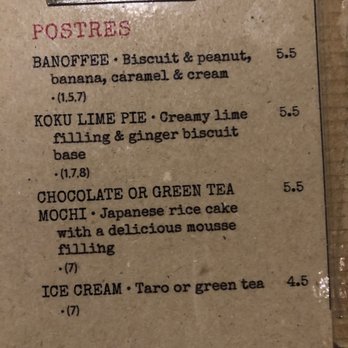 Koku Kitchen Ramen - Menu dessert - Ramen Near Me - Barcelona, B Koku Kitchen Ramen - Menu dessert - Ramen Near Me - Barcelona, B