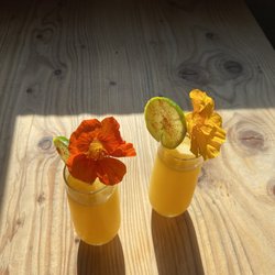 We love when edible nasturtiums are in season! they make lovely cocktail garnishes.