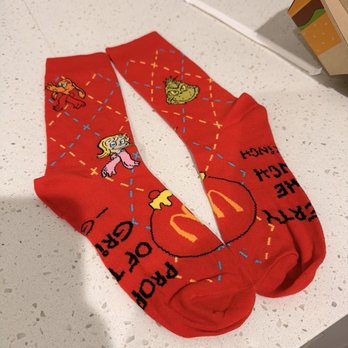 McDonald's - Socks that came with my Grinch Meal - Fast Food Near Me - Ontario, California