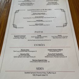 Lunch menu