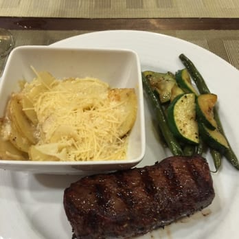 The Nines Restaurant - The sirloin complete dinner with sautéed veggies and a scalloped potato that was underdone and over cheesed. - American Near Me - Bakersfield, California The Nines Restaurant - The sirloin complete dinner with sautéed veggies and a scalloped potato that was underdone and over cheesed. - American Near Me - Bakersfield, California