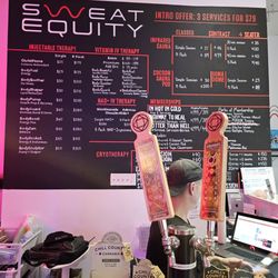 Sweat Equity Infrared Saunas - Menu of options