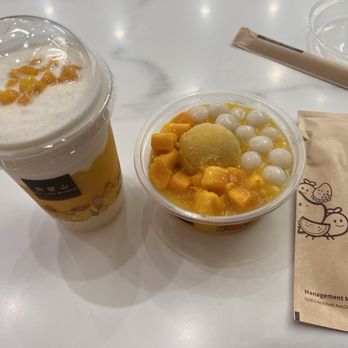 Hui Lau Shan - Mango and coconut with sago drink and mango chewy ball - Desserts Near Me - Houston, Texas Hui Lau Shan - Mango and coconut with sago drink and mango chewy ball - Desserts Near Me - Houston, Texas