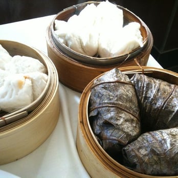 Pelican Seafood Restaurant - (Clockwise from the top): steamed chicken buns, steamed sticky rice wrap, steamed pork buns - Seafood Near Me - Vancouver, British Columbia