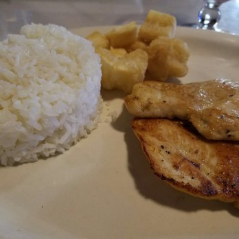 Cafe Brazil Restaurant - Grilled chicken breast with white rice and fried yuca. - Brazilian Near Me - Fort Myers, Florida