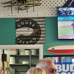 The Goose Island sign at Jenkinson's Inlet