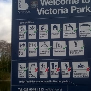 Victoria Park - The info board - Parks Near Me - Belfast, BFS