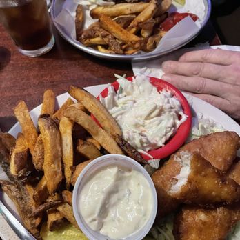 The Thurman Cafe - Fish dinner & part of burger order - Bars Near Me - Columbus, Ohio