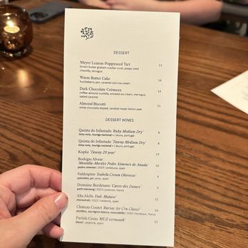 Salazar - The dessert menu. - New American Near Me - Cincinnati, Ohio