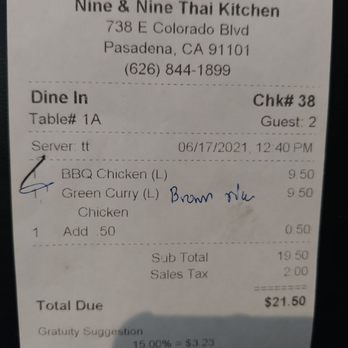 Nine & Nine Thai Kitchen - Lunch for 2 - Thai Near Me - Pasadena, California Nine & Nine Thai Kitchen - Lunch for 2 - Thai Near Me - Pasadena, California