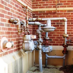 Clover Boutique - Gas meter and pipes (facing Market Street West & Main Street)
