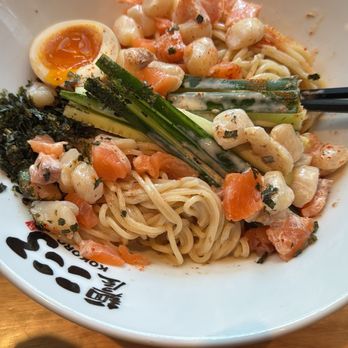 Kokoro Tokyo Mazesoba - Cold noodle salmon and scallop summer special - Ramen Near Me - Burnaby, British Columbia Kokoro Tokyo Mazesoba - Cold noodle salmon and scallop summer special - Ramen Near Me - Burnaby, British Columbia