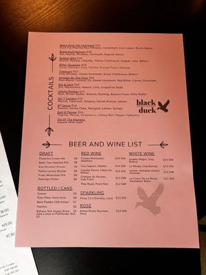 Menu photo 1 Black Duck Minneapolis, MN