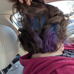 Peek-a-boo Blue and purple in the back.. Plus all the layers and curls!!!