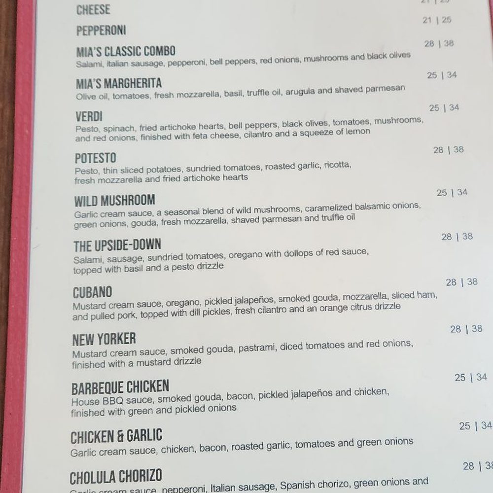 Mia's Brick Oven Pizza - Here's the pizza options - Pizza Near Me - Cold Springs, California