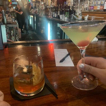 O'Bricks - Cocktails at the bar waiting on a table in the dining room. Old fashion and Sour Apple Martini - New American Near Me - Bradenton, Florida