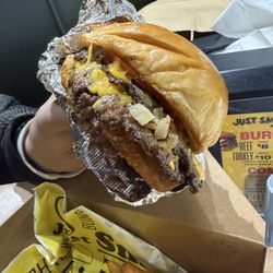 Double Cheesy Jalapeno Smash Burger with Fries