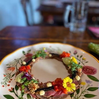 La Tienda Grande - Charcoal Beef Carpaccio - almost too pretty to eat!! - Mexican Near Me - Ixtapa, JAL