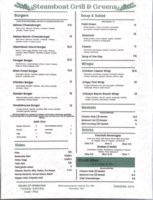 Menu photo 1 Steamboat Grill & Greens Olympia, WA Menu photo 1 Steamboat Grill & Greens Olympia, WA
