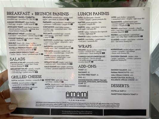 Menu photo 4 Amami Kitchen & Espresso Bar Lewisburg, PA Menu photo 4 Amami Kitchen & Espresso Bar Lewisburg, PA