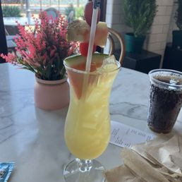 The Mai Tai in front of one of their windows looking out on the bay. The Mai Tai in front of one of their windows looking out on the bay.