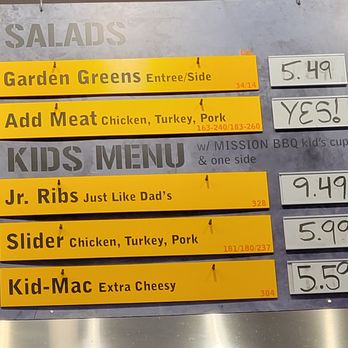 Mission BBQ - Kids Menu and Salads - Barbeque Near Me - Boynton Beach, Florida Mission BBQ - Kids Menu and Salads - Barbeque Near Me - Boynton Beach, Florida