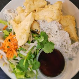 Vermicelli Noodle Bowl with Crispy Tofu - ask for the vegan menu
