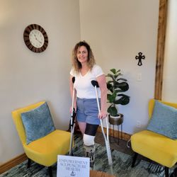 Empowerment Acupuncture Health - Me & my broken leg at Empowerment Acupuncture Health.