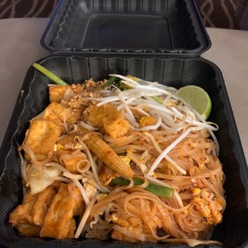 Thai 55 - Pad Thai with tofu and extra vegetables - Thai Near Me - Durham, North Carolina