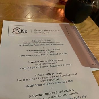 Ahso Restaurant - Menu - New American Near Me - Brambleton, Virginia