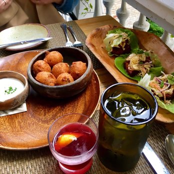 Husk - Husk puppies and pork belly lettuce wraps - American Near Me - Charleston, South Carolina Husk - Husk puppies and pork belly lettuce wraps - American Near Me - Charleston, South Carolina